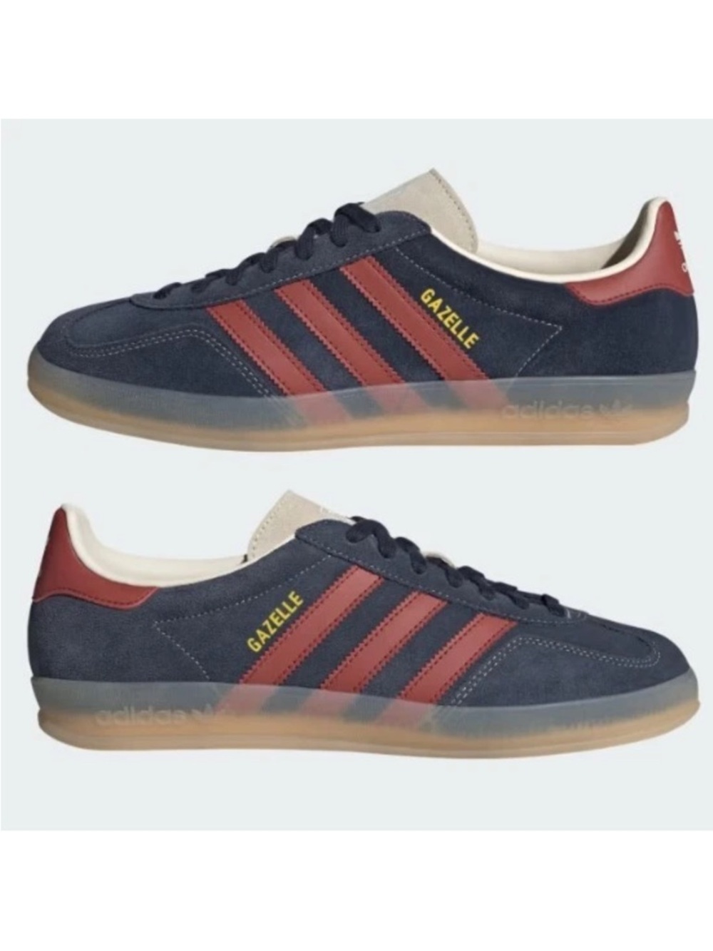 adidas Gazelle indoor suede Sneakers legend ink Navy Suede with Red Stripes New - Picture 2 of 16